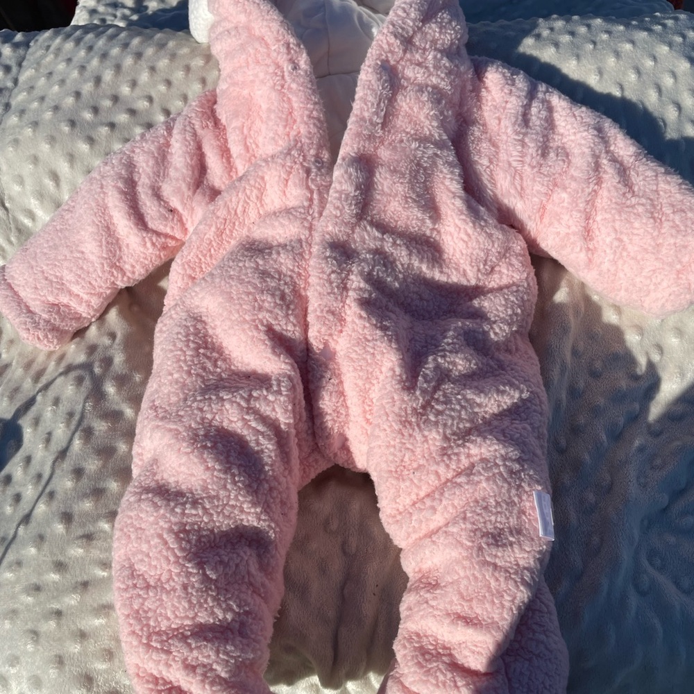 Cozy Pink Sherpa Kids One Piece